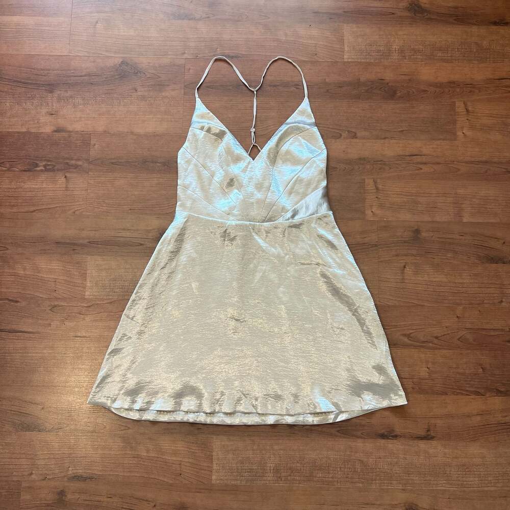 Kimchi Blue Urban Outfitters Metallic Strappy Mini Dress Size 10